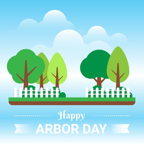 Arbor Day met groene boom illustratie vector