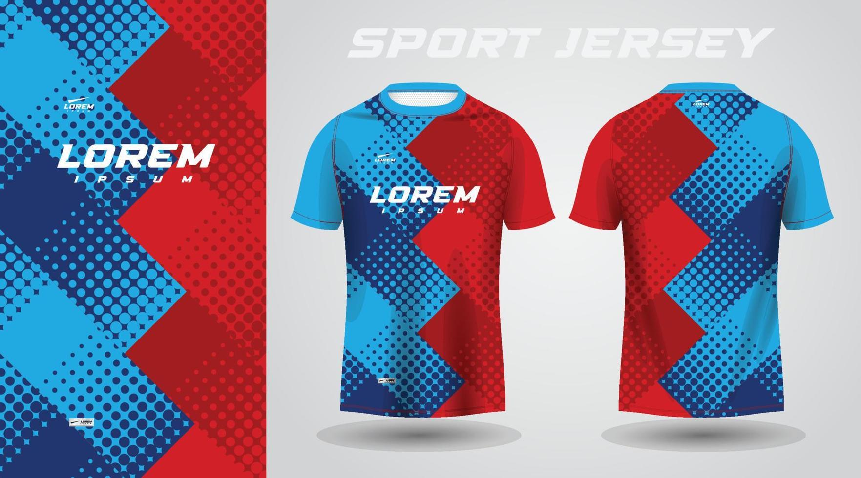 rood blauw shirt sport jersey ontwerp vector