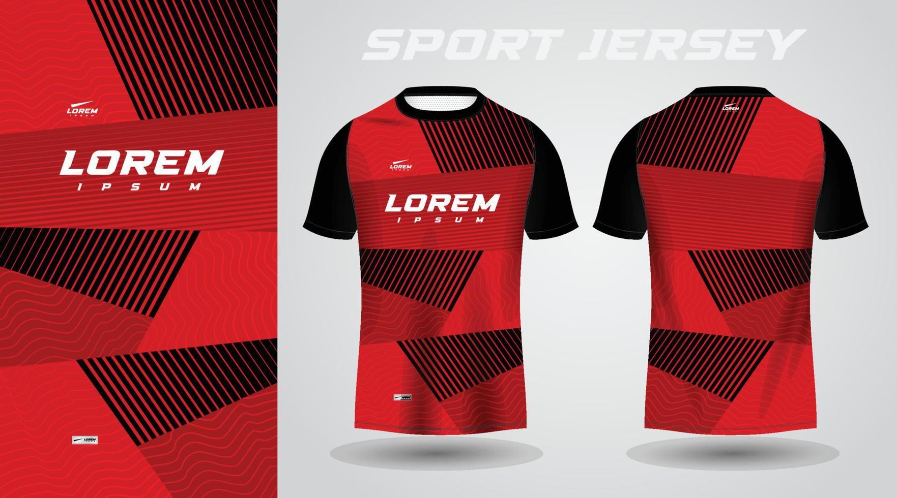 zwart rood voetbal Amerikaans voetbal sport Jersey sjabloon ontwerp voor sportkleding. Amerikaans voetbal t-shirt model. vector