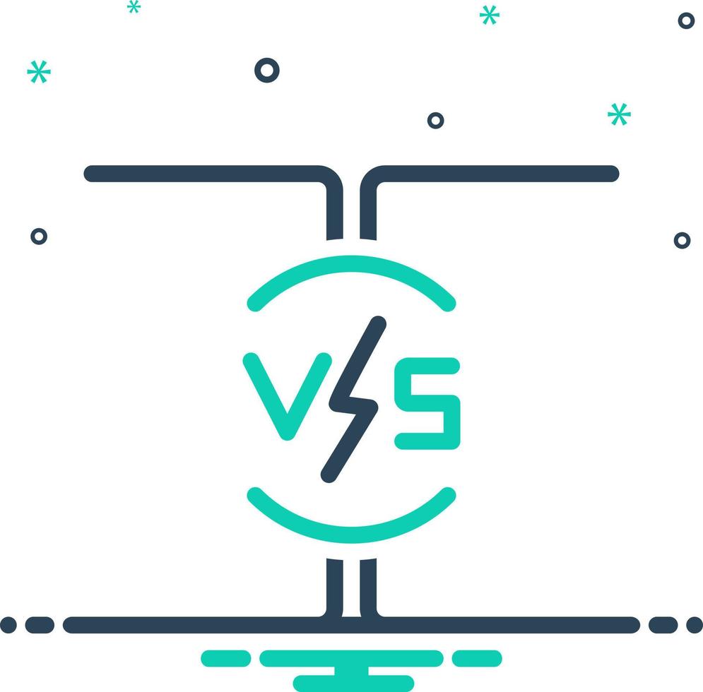 mengen icoon voor versus vector