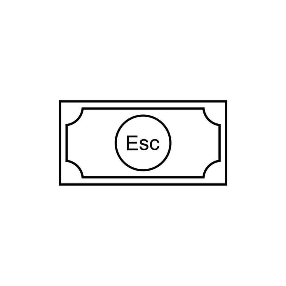 republiek van kaap verde ook gebeld cabo verde valuta symbool, kaap verdeisch escudo icoon, cve teken. vector illustratie
