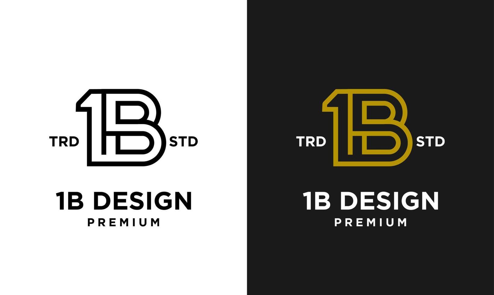 1b ib 13 ontwerp icoon brief eerste logo vector