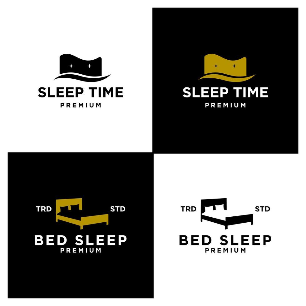 bed ontwerp icoon modern wijnoogst brief reeks verzameling logo vector