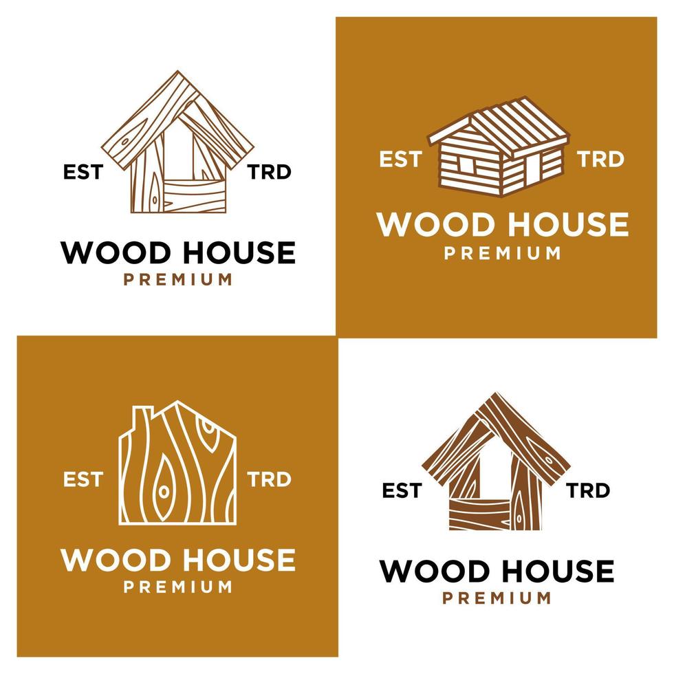 hout huis logo icoon ontwerp vector illustratie reeks verzameling