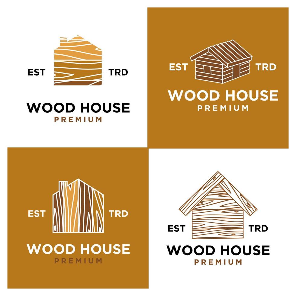 hout huis logo icoon ontwerp vector illustratie reeks verzameling