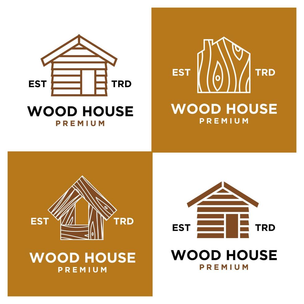 hout huis logo icoon ontwerp vector illustratie reeks verzameling