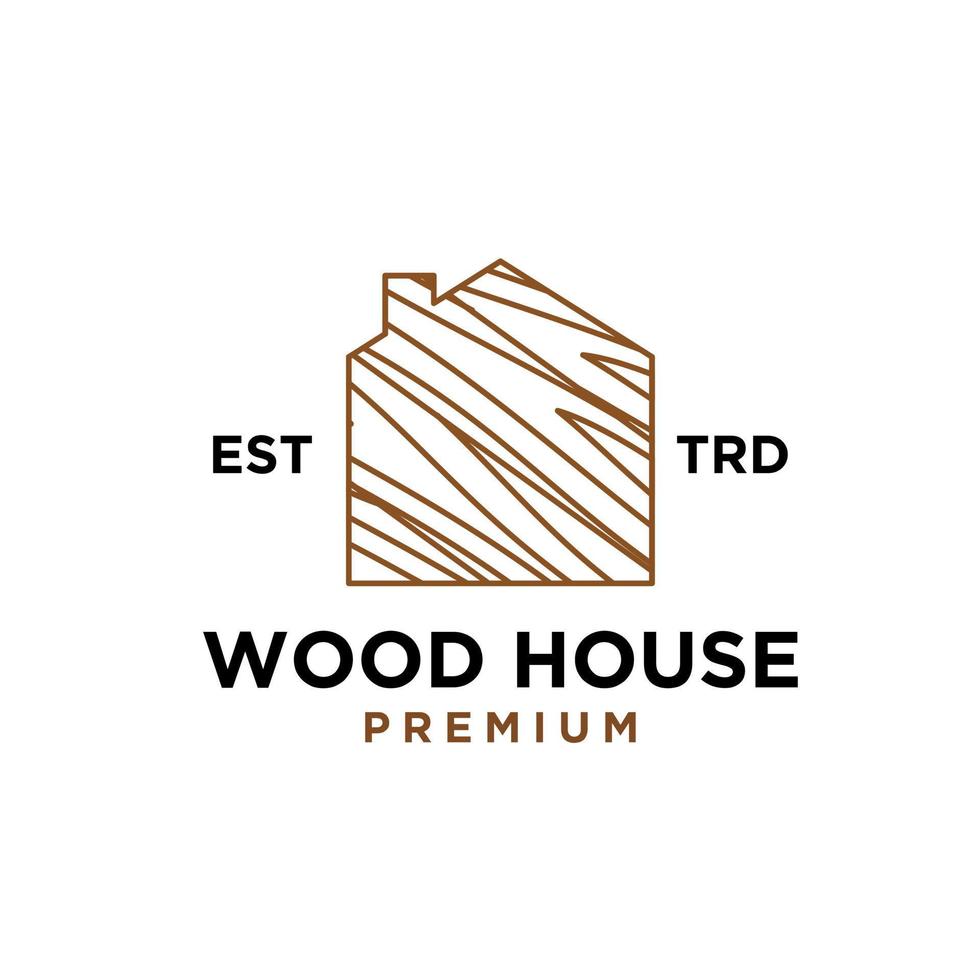 hout huis logo icoon ontwerp vector illustratie