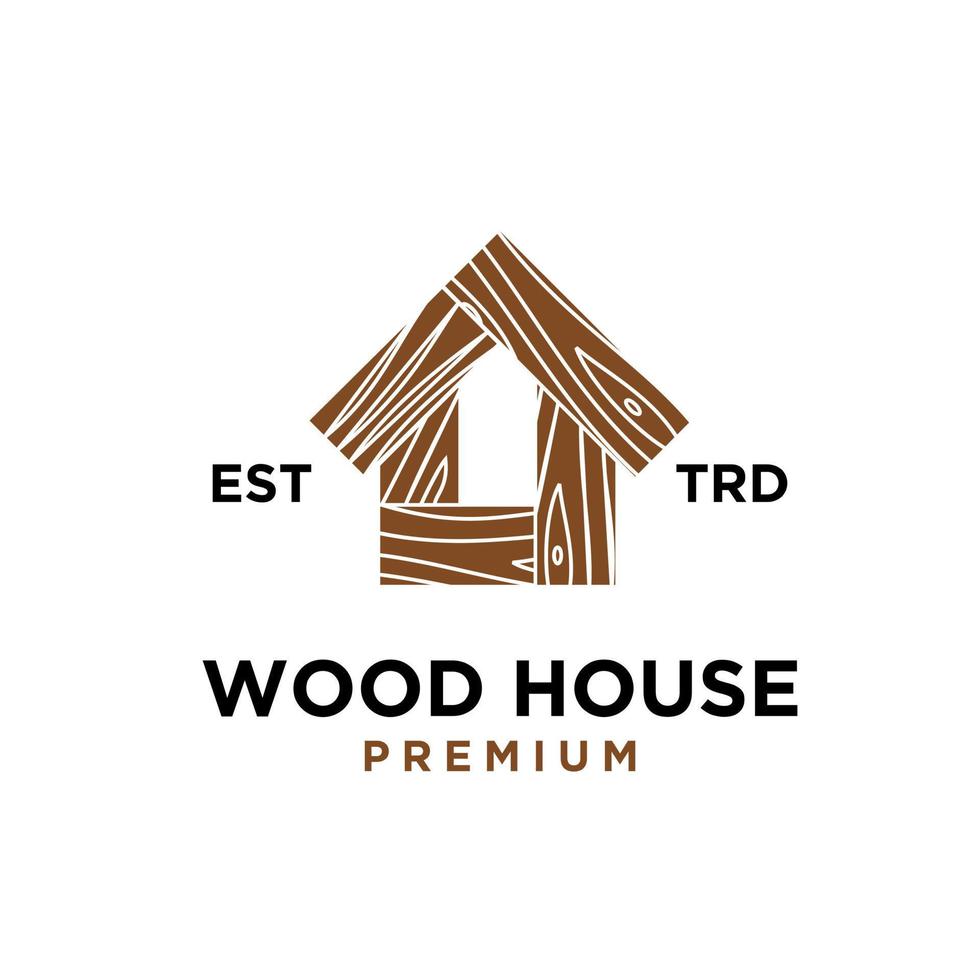 hout huis logo icoon ontwerp vector illustratie