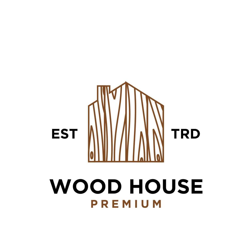 hout huis logo icoon ontwerp vector illustratie