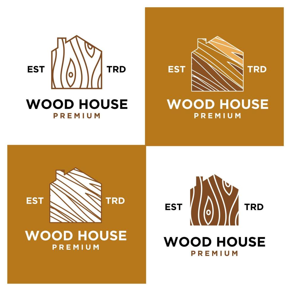 hout huis logo icoon ontwerp vector illustratie reeks verzameling