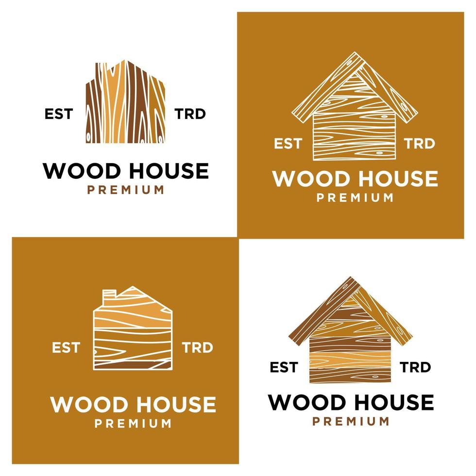 hout huis logo icoon ontwerp vector illustratie reeks verzameling