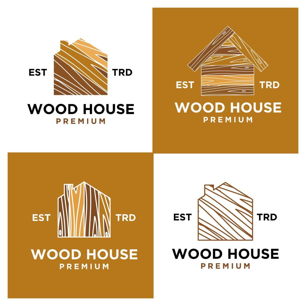 hout huis logo icoon ontwerp vector illustratie reeks verzameling