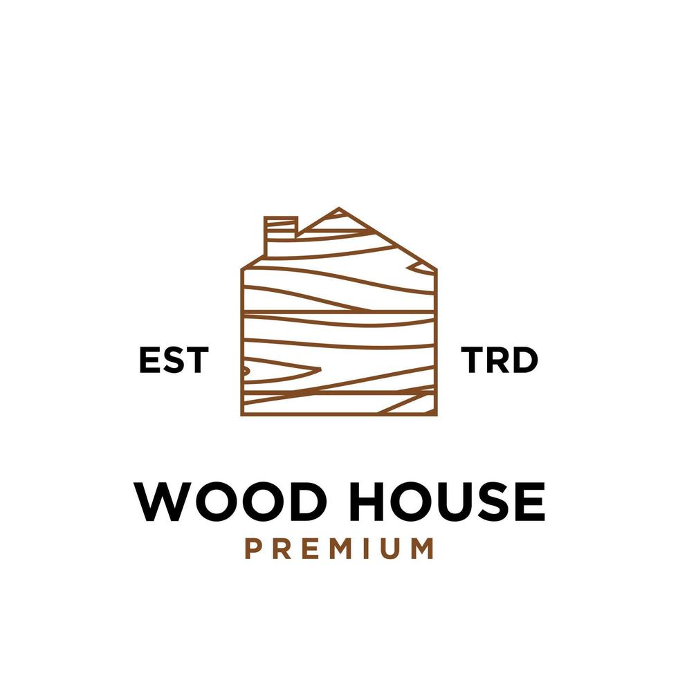 hout huis logo icoon ontwerp vector illustratie