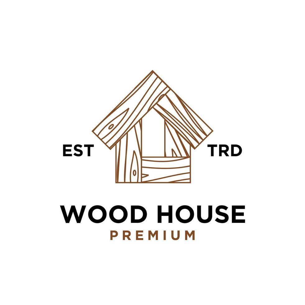 hout huis logo icoon ontwerp vector illustratie