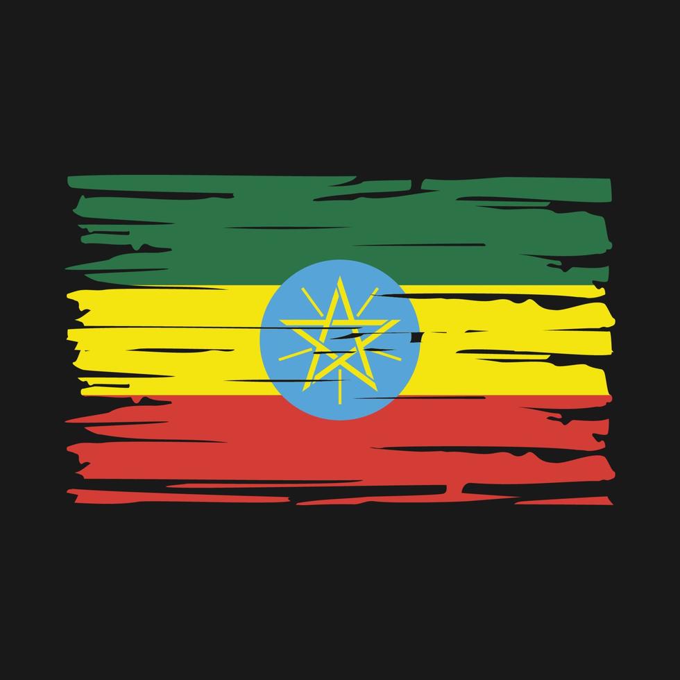 ethiopië vlag borstel vector