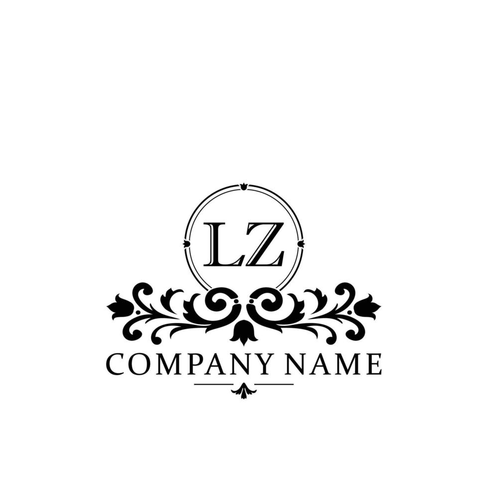 brief lz bloemen logo ontwerp. logo voor Dames schoonheid salon massage kunstmatig of spa merk vector