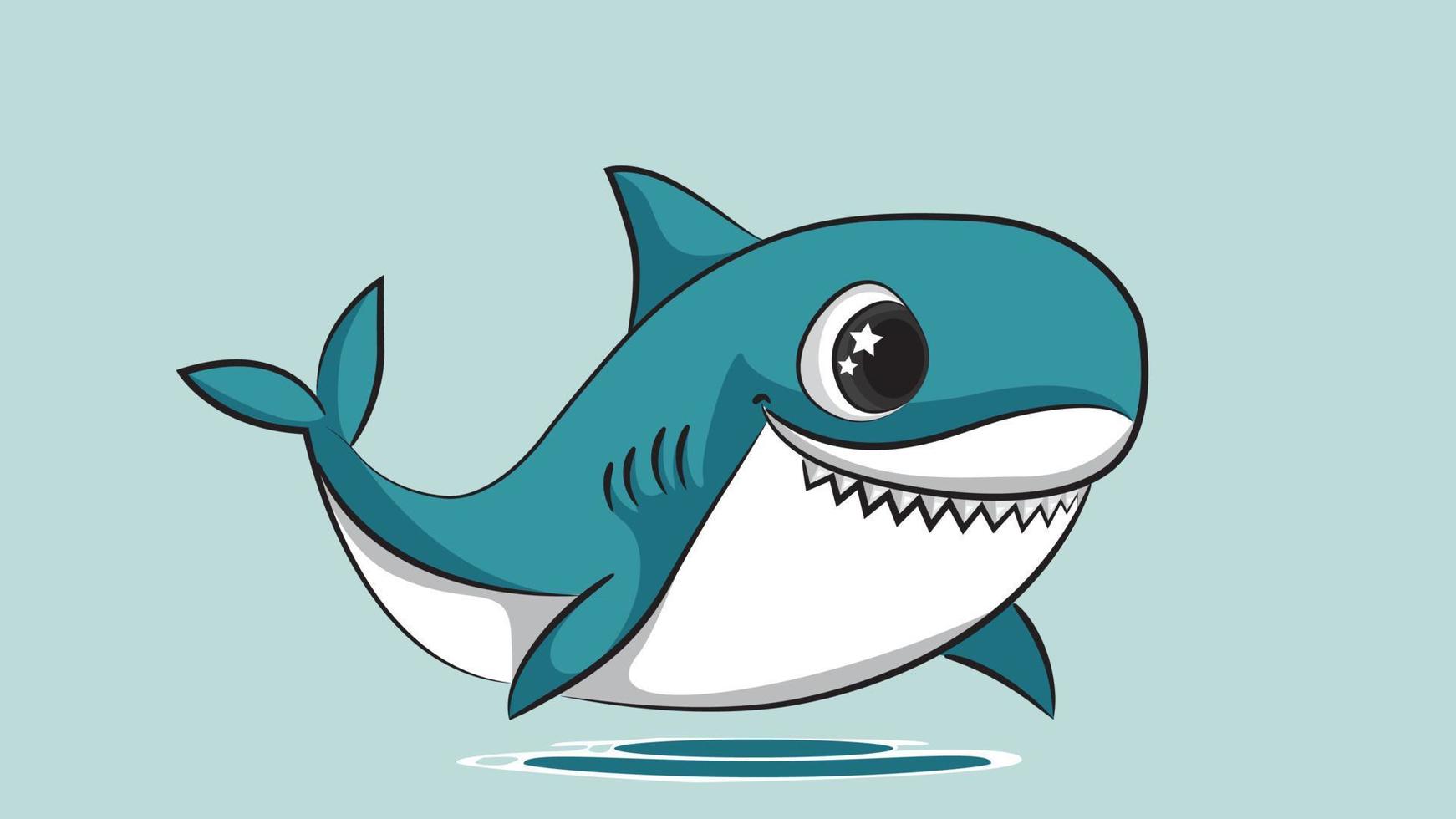 schattig blauw baby haai decoratief jongen vector