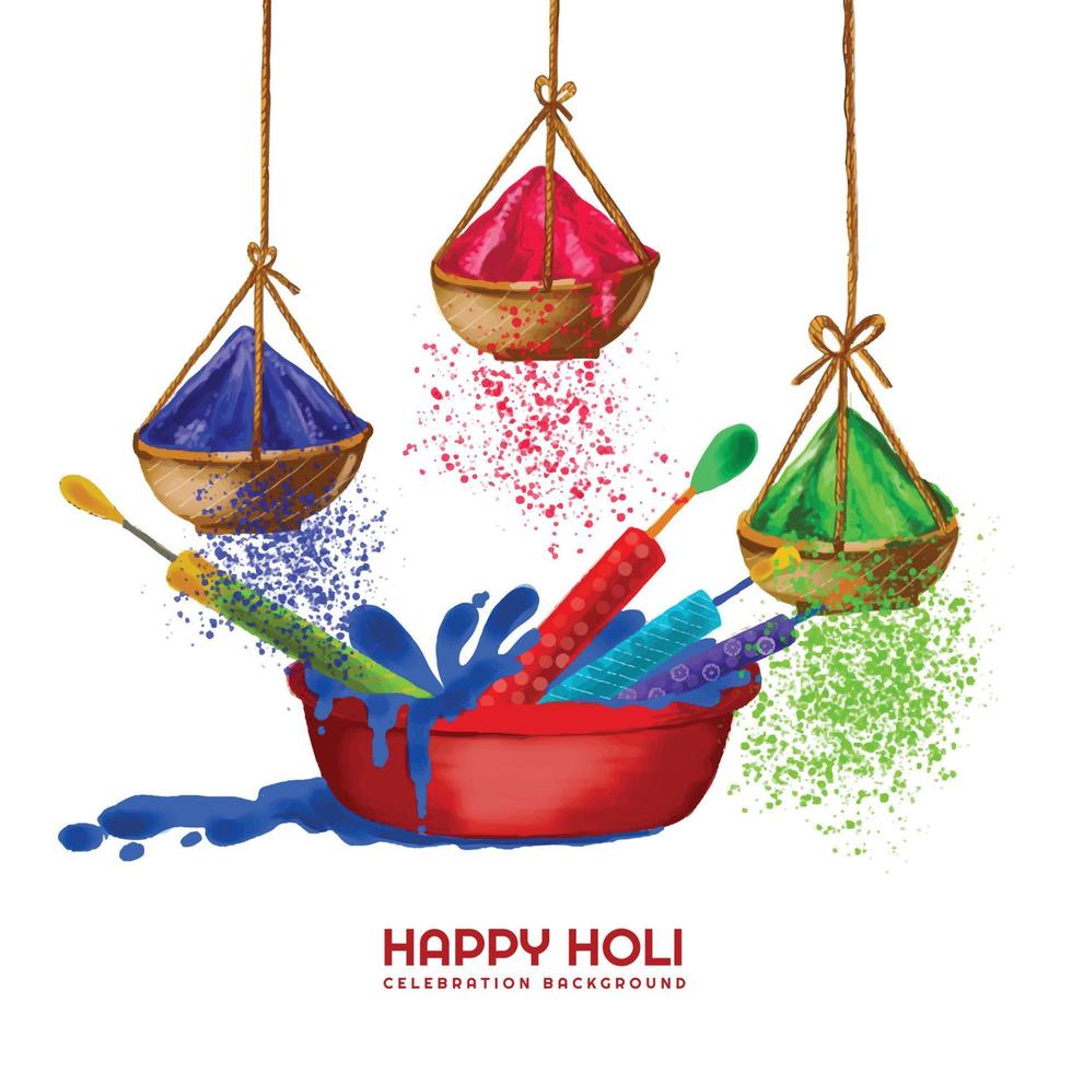 gelukkig holi met achtergrond kleur festival van Indië vector