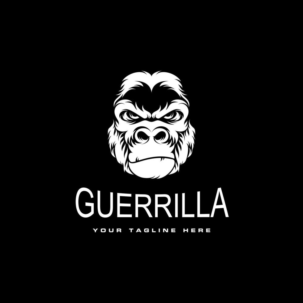 gorilla hoofd illustratie in boos of echt uitdrukking beeld grafisch icoon logo ontwerp abstract concept vector voorraad. kan worden gebruikt net zo een symbool geassocieerd met dier of karakter