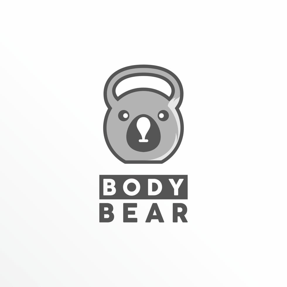 barbell met beer gezicht of hoofd beeld grafisch icoon logo ontwerp abstract concept vector voorraad. kan worden gebruikt net zo een symbool verwant naar sport of dier.