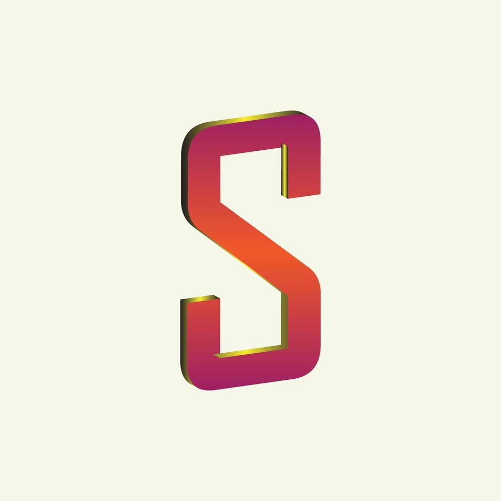 s brief logo 3d type logo vrij vector