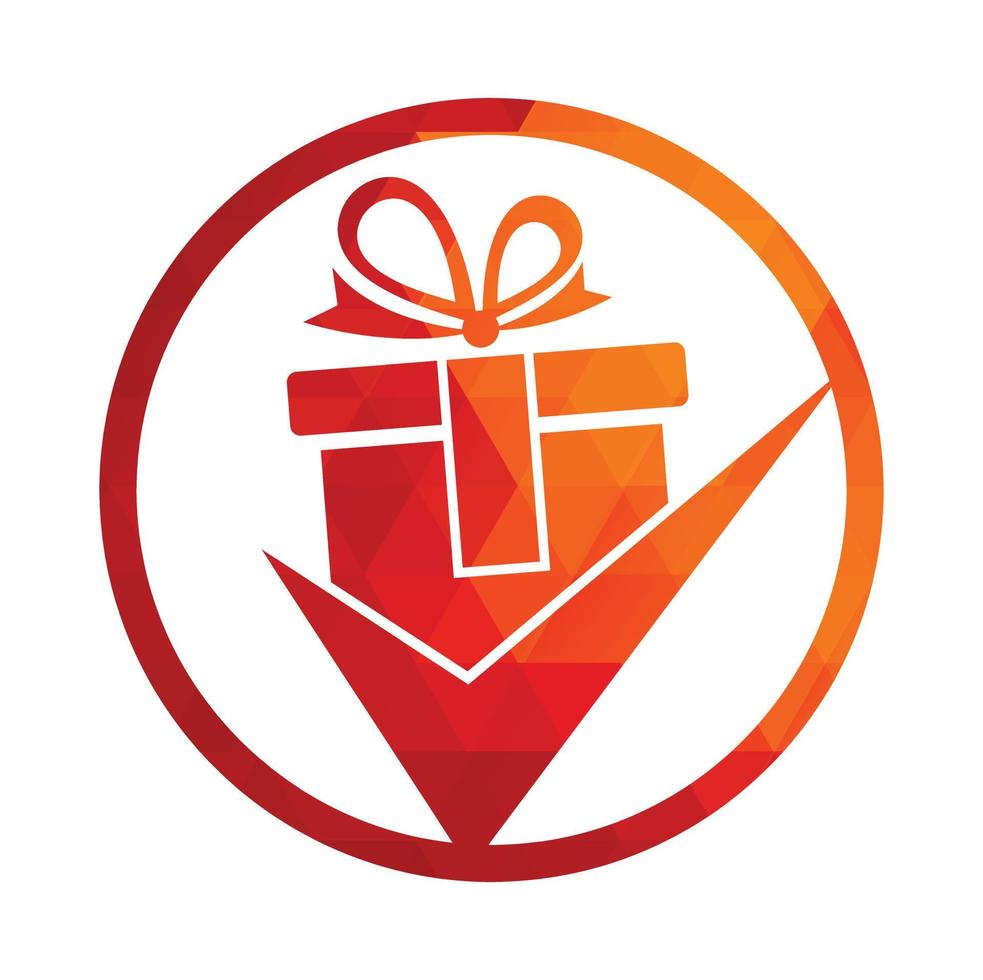 controleren geschenk logo icoon ontwerp. controleren geschenk doos logo ontwerp icoon sjabloon vector. vector