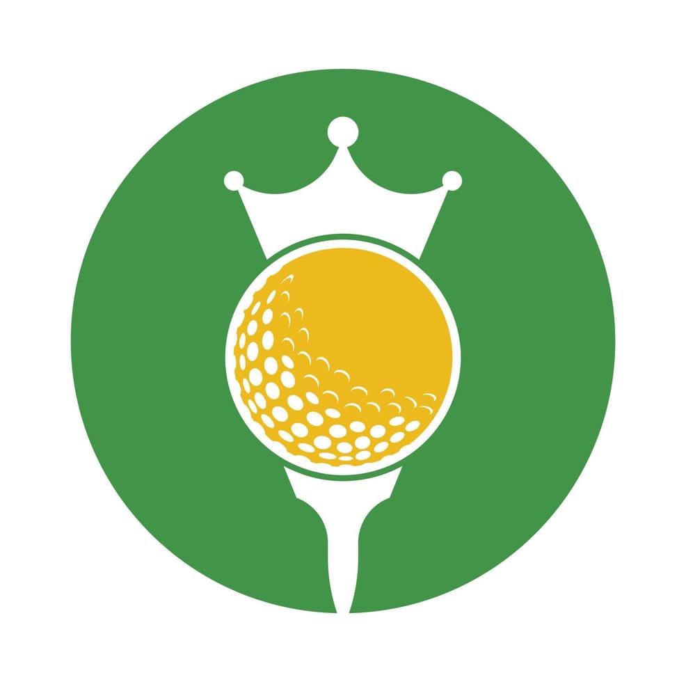 koning golf vector logo ontwerp. golf bal met kroon vector icoon.