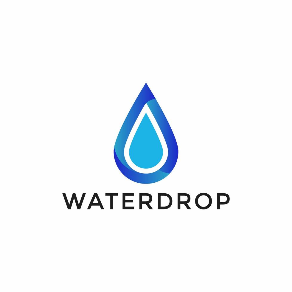 3d ontwerp water laten vallen logo sjabloon ontwerpen, vector illustratie