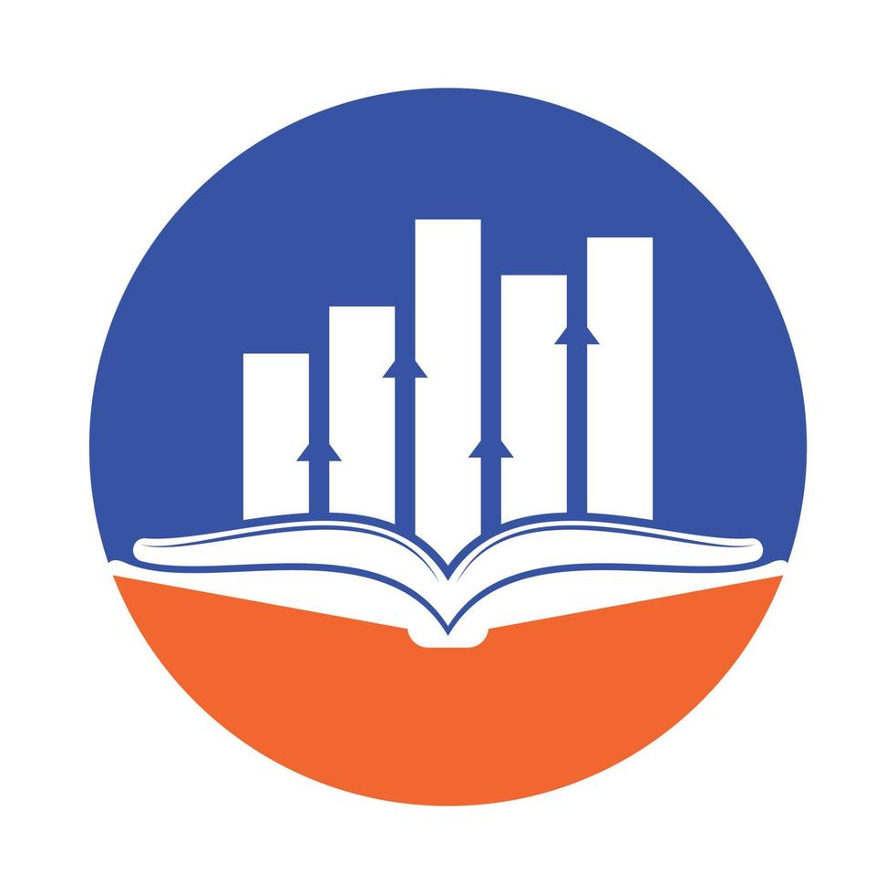 financiën boek logo ontwerp. bedrijf groei onderwijs logo ontwerp vector