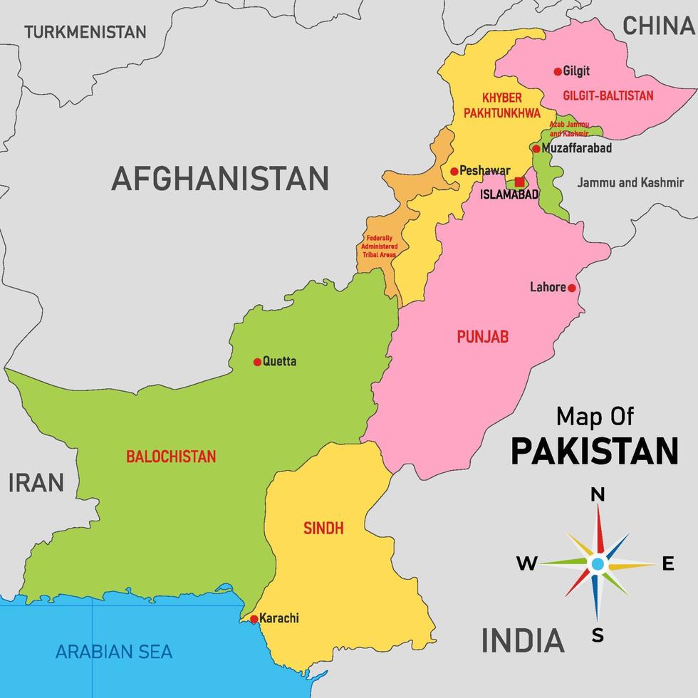 land kaart Pakistan concept vector