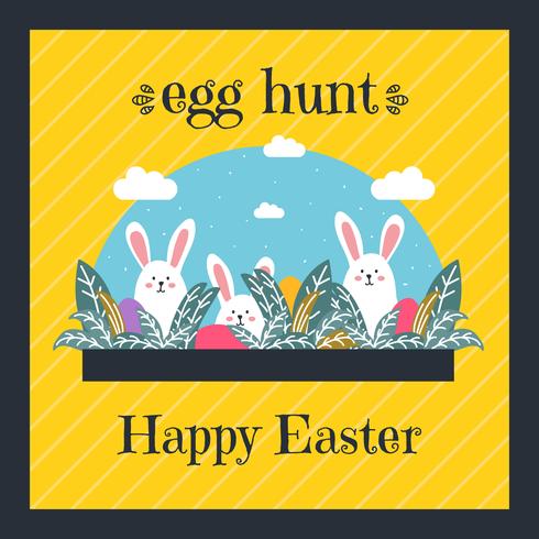 easter egg hunt kaart vector