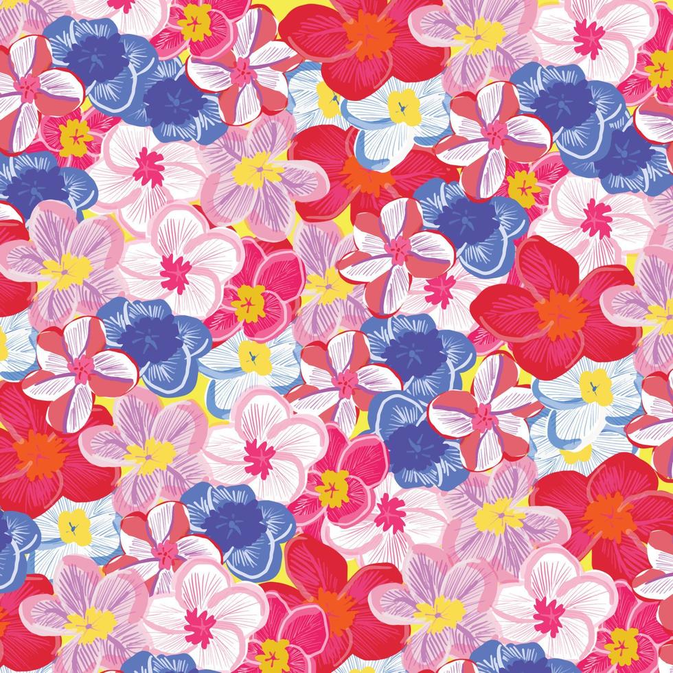 waterverf Hawaii kleurrijk bloem patroon vector