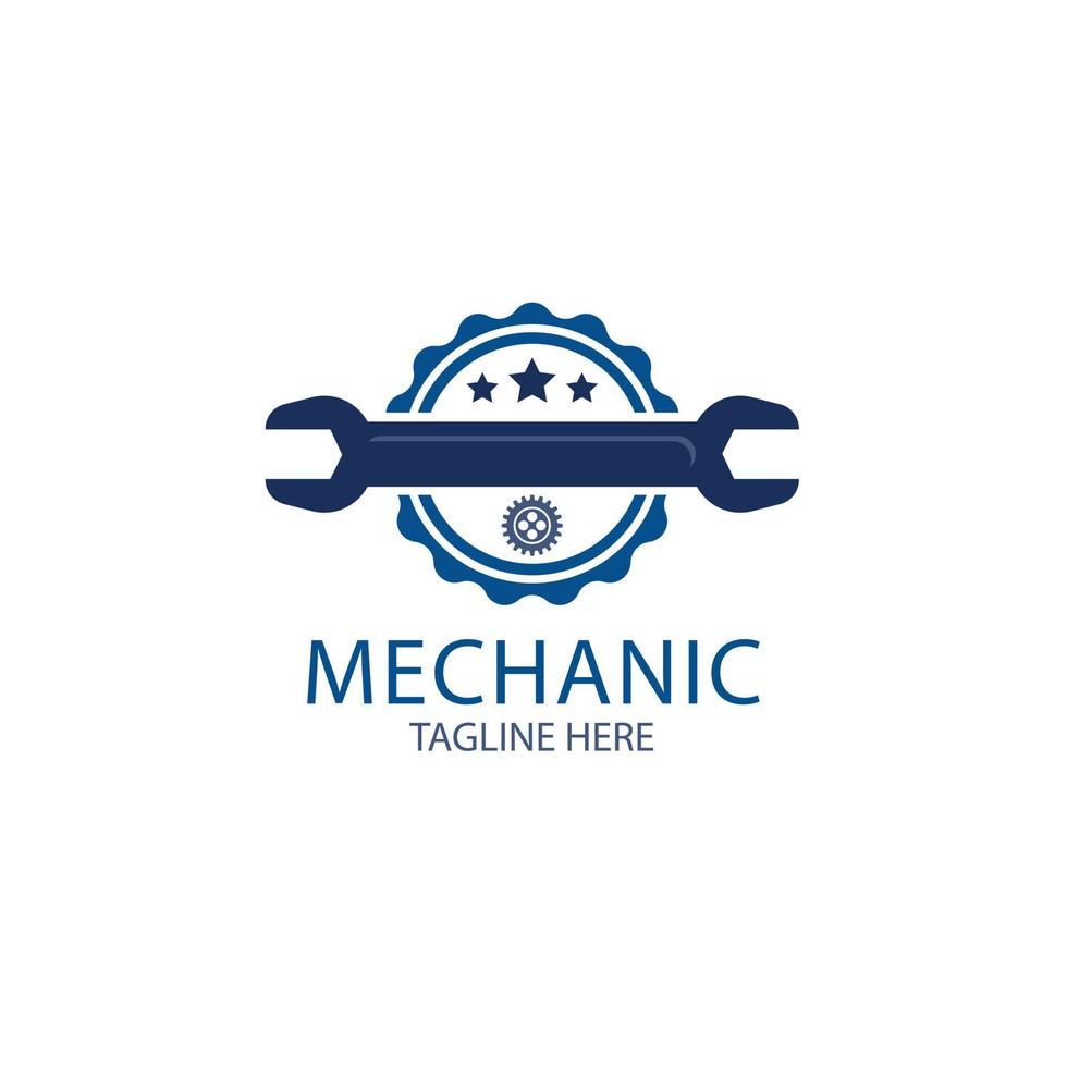 hand- getrokken mechanisch logo sjabloon ontwerp vector