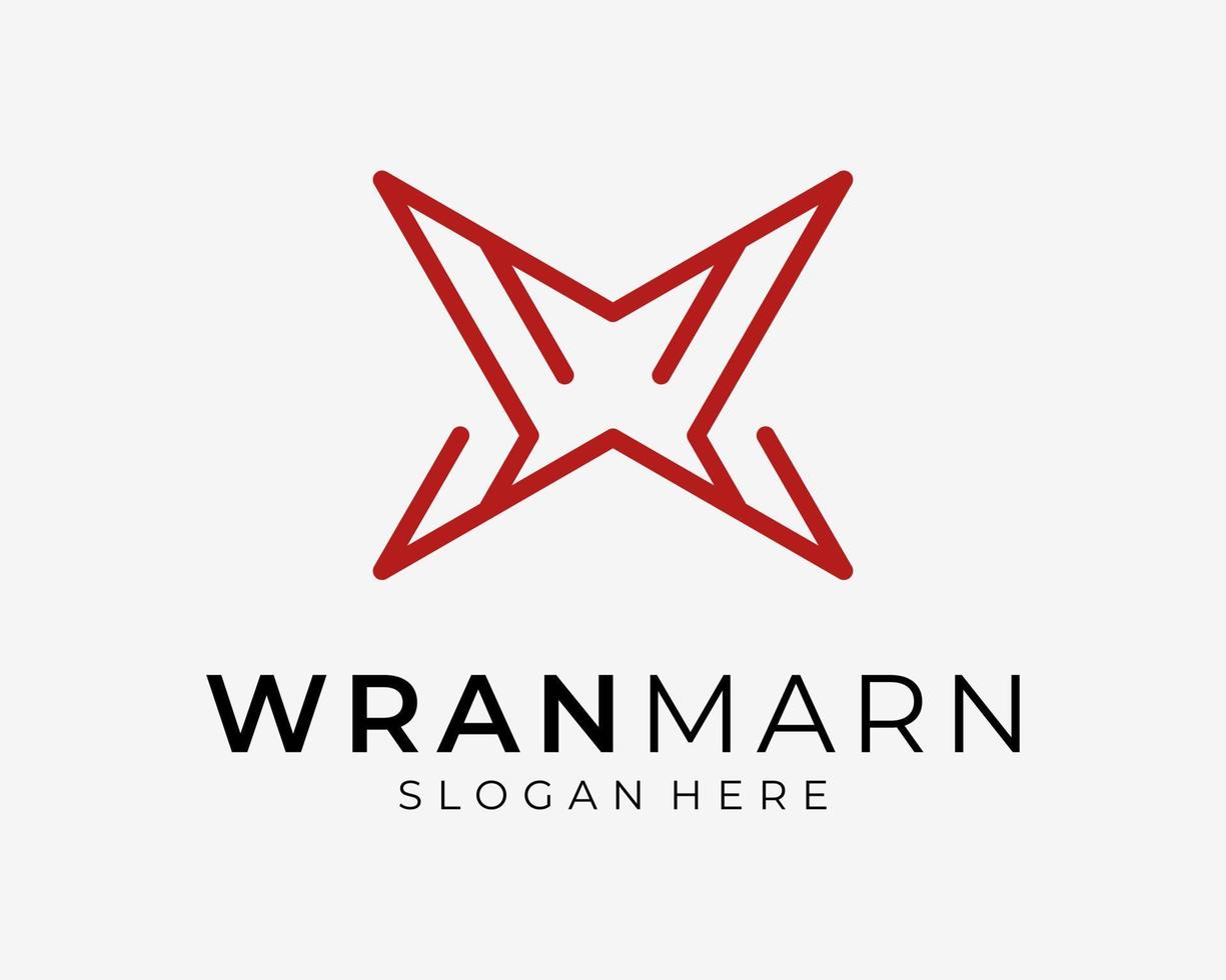 brief mw wm initialen symmetrie balans lijn kunst lineair gemakkelijk minimalistische monogram vector logo ontwerp