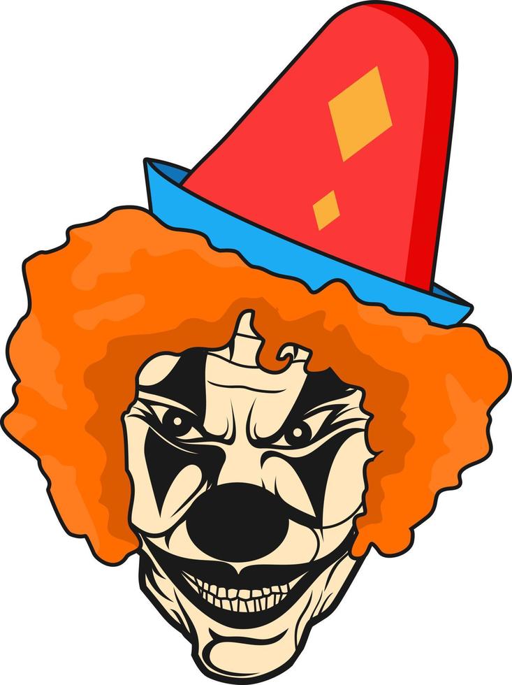 creatief en onderhoudend clown hoofd logo vector