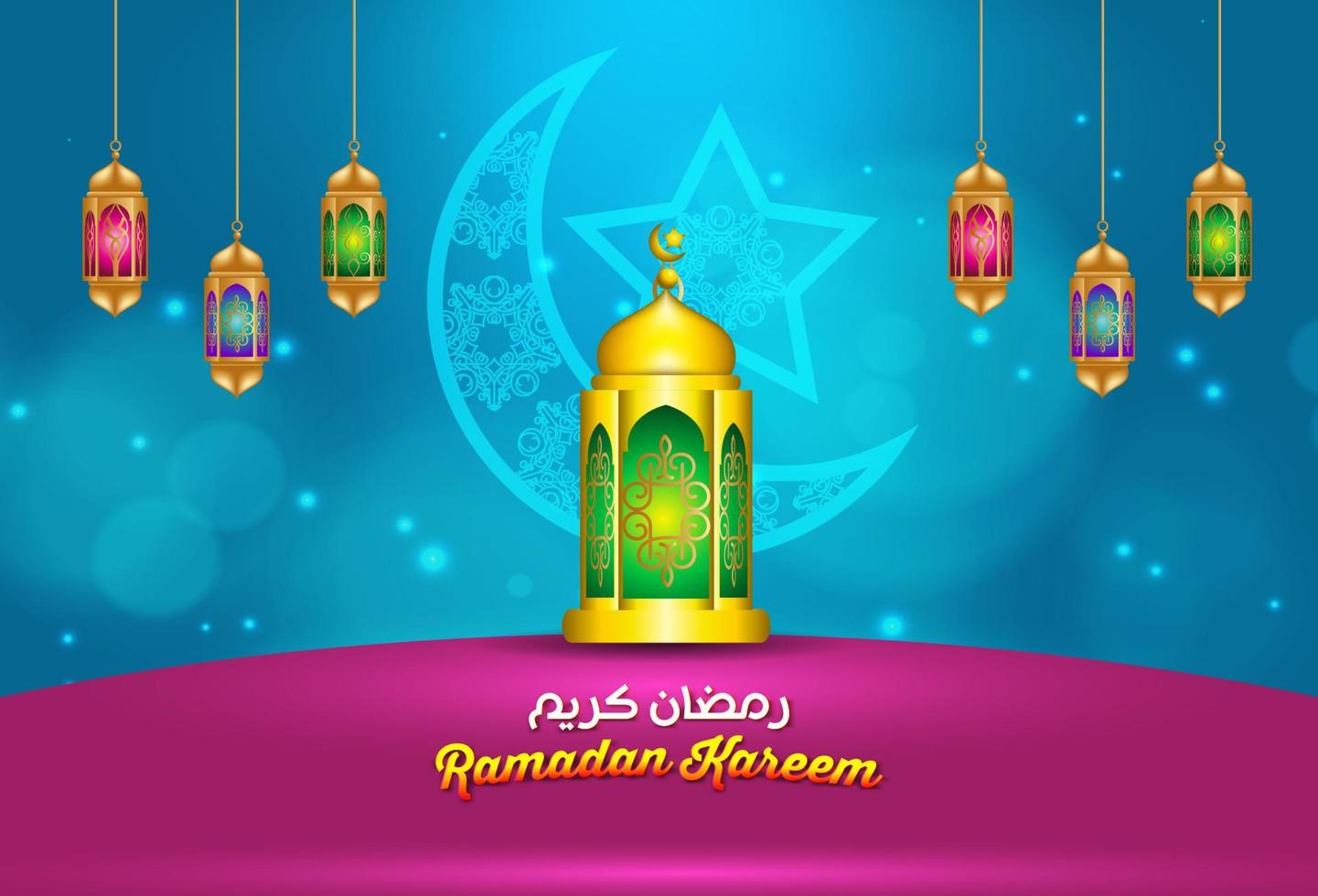 Ramadan kareem ontwerp. Aan kleur achtergrond voor heilig maand Ramadan viering. schoonschrift gemeen Ramadan kareem vector