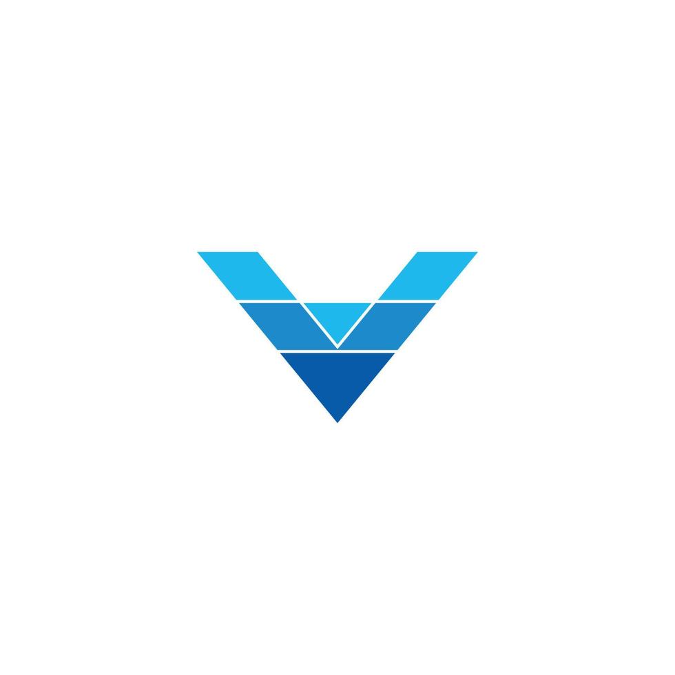 brief v helling blauw water meetkundig logo vector