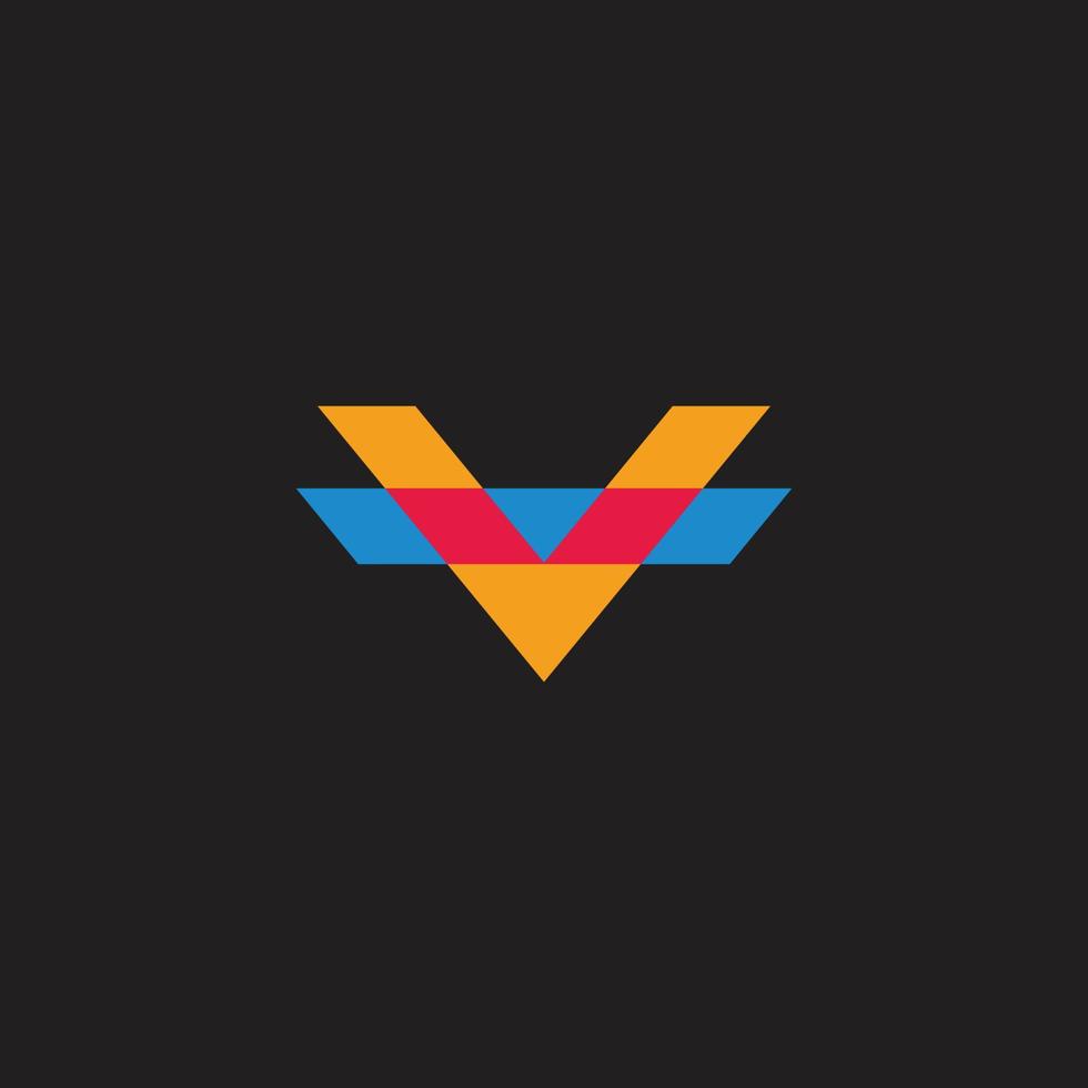 brief v meetkundig kleurrijk mozaïek- dimensie logo vector