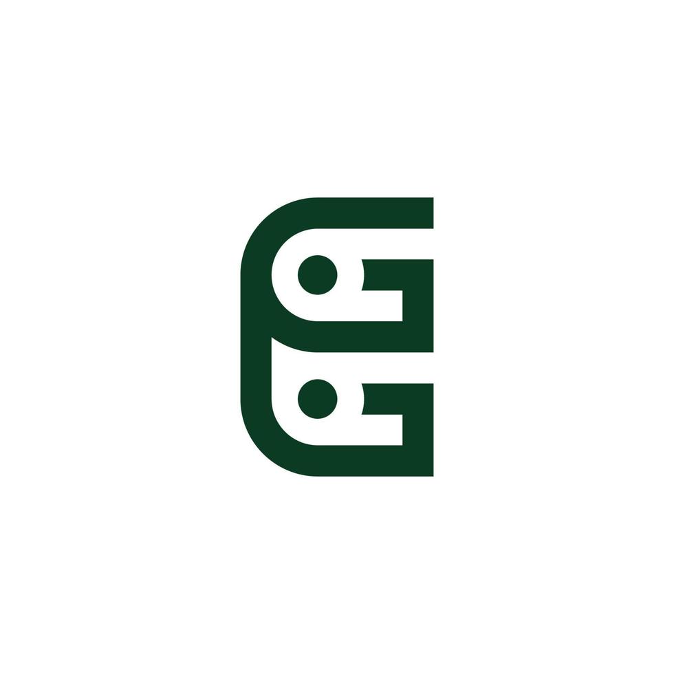 brieven gg dots meetkundig gemakkelijk logo vector