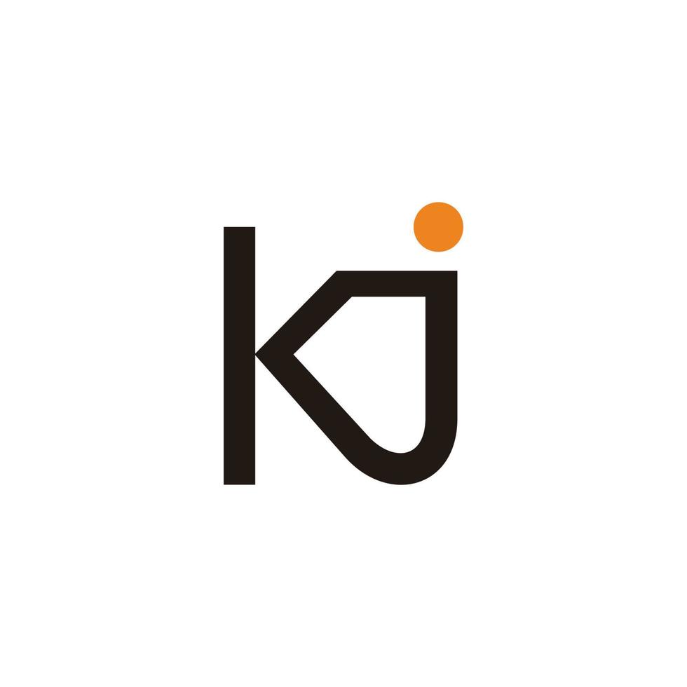 brief kj gekoppeld gemakkelijk kleurrijk meetkundig ontwerp logo vector