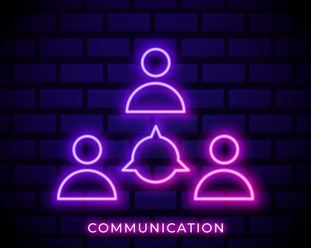 communicatie neon mensen vector