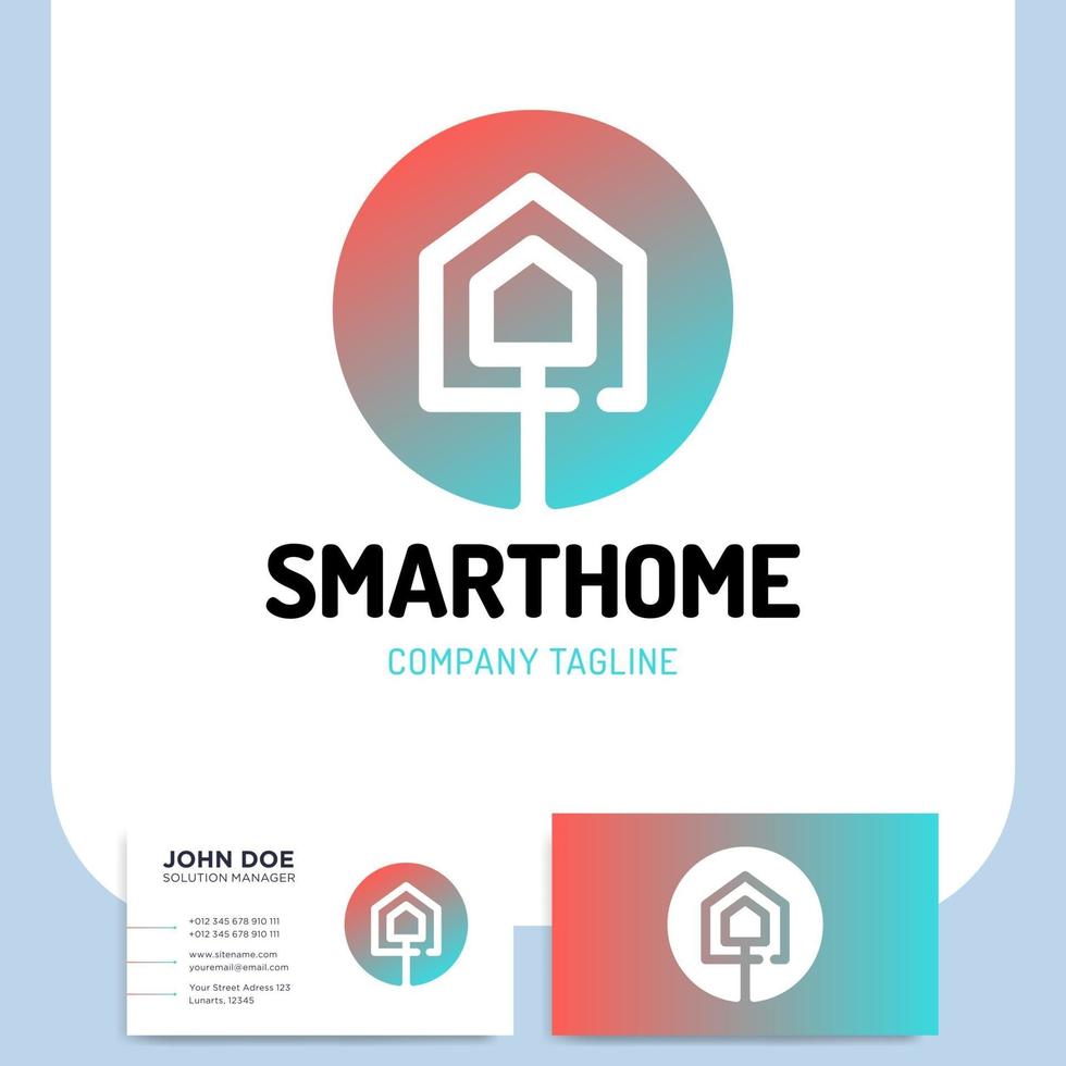 smart home internetverbinding pictogram en visitekaartje vector