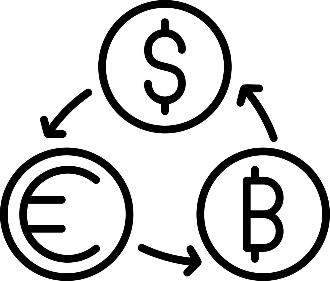 valuta wisselen vector pictogram