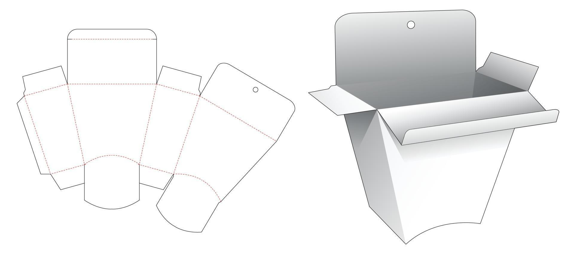 ophanggat trapeziumvormige verpakking gestanst sjabloon vector