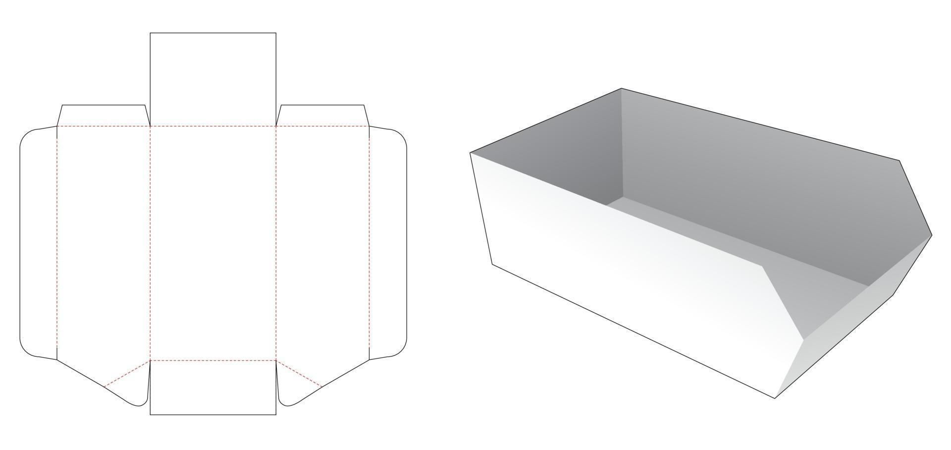 kartonnen afgeschuind dienblad gestanst sjabloon vector