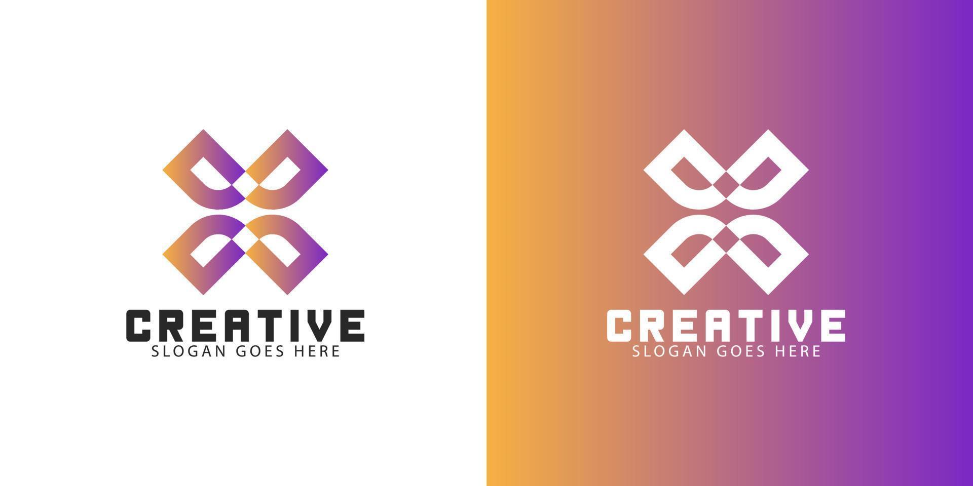 abstract meetkundig creatief bedrijf logo vector