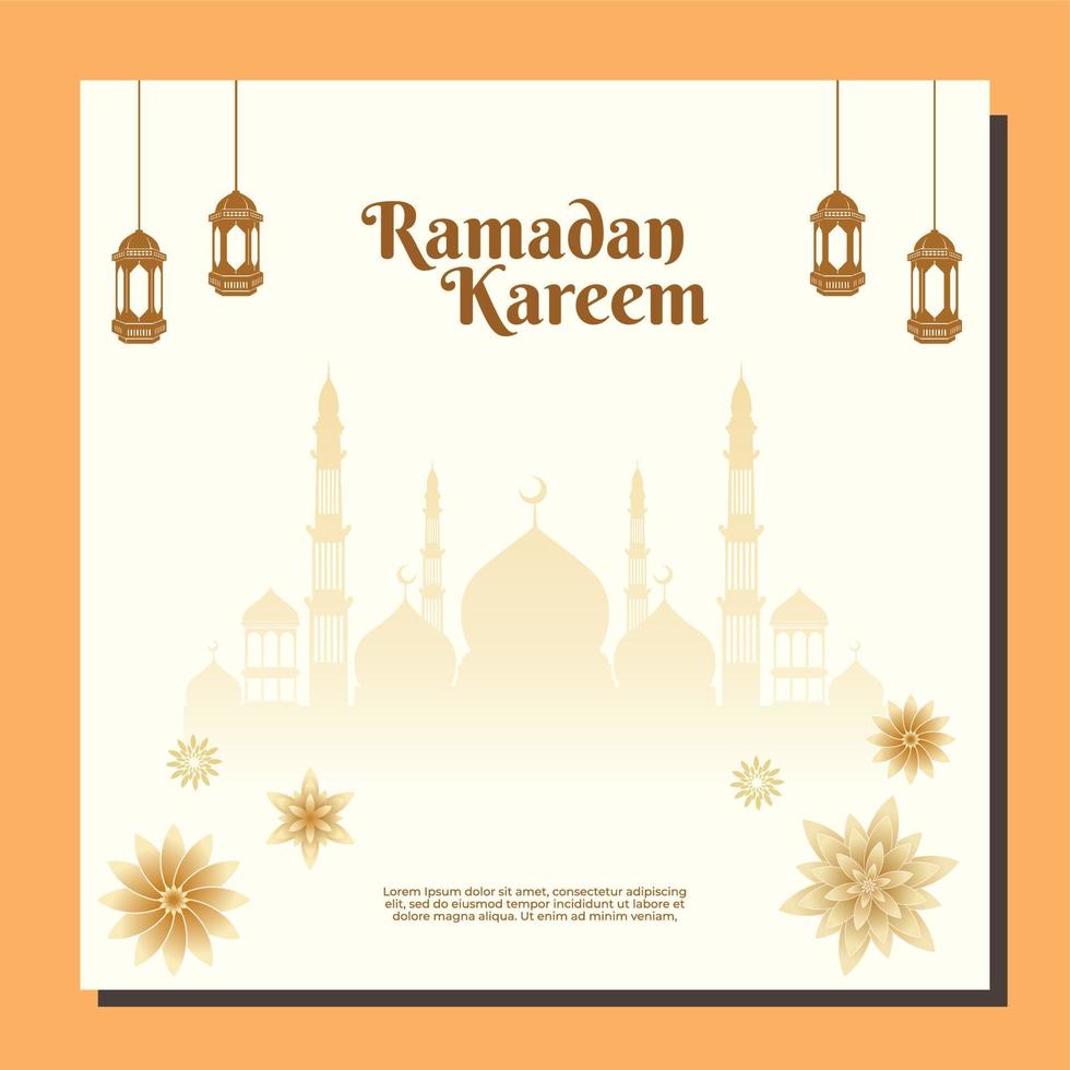 Ramadan kareem Islamitisch achtergrond vector. gelukkig Islamitisch nieuw hijri jaar. grafisch ontwerp voor de decoratie van geschenk certificaten, banners en folder. vector
