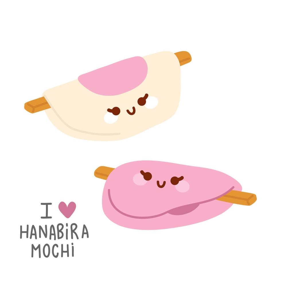 tekening Aziatisch voedsel hanabira mochi vector
