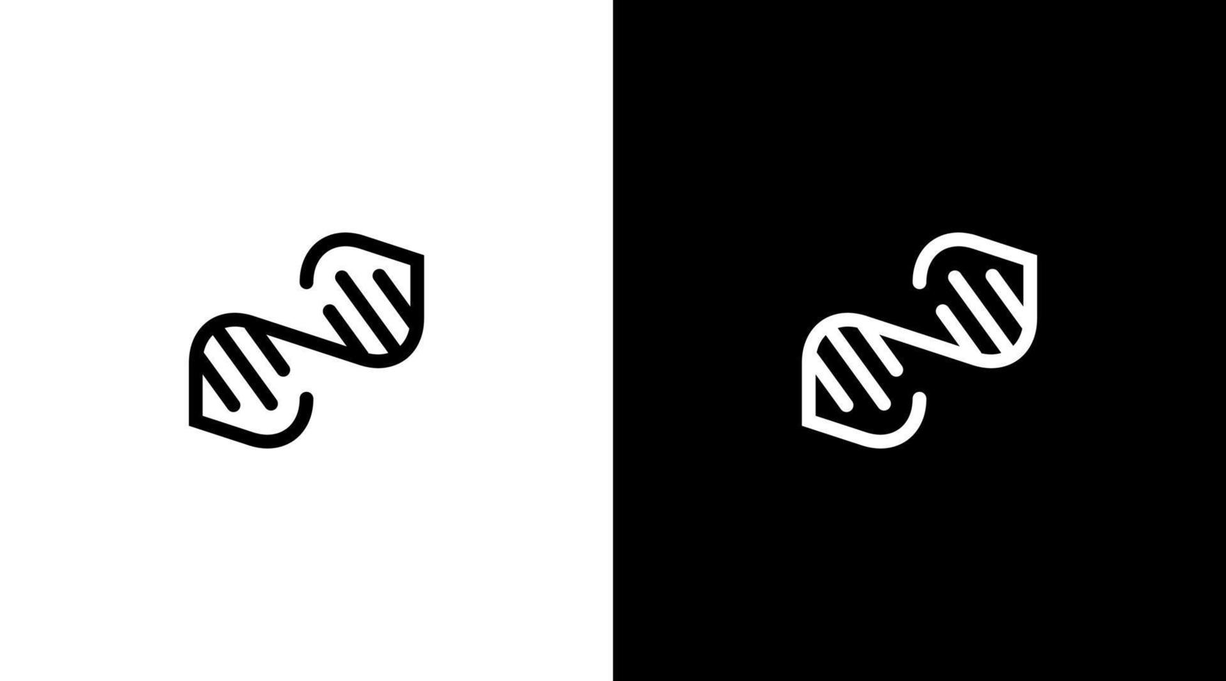 menselijk genetisch gen logo vector wetenschap monogram zwart en wit icoon stijl ontwerp sjabloon