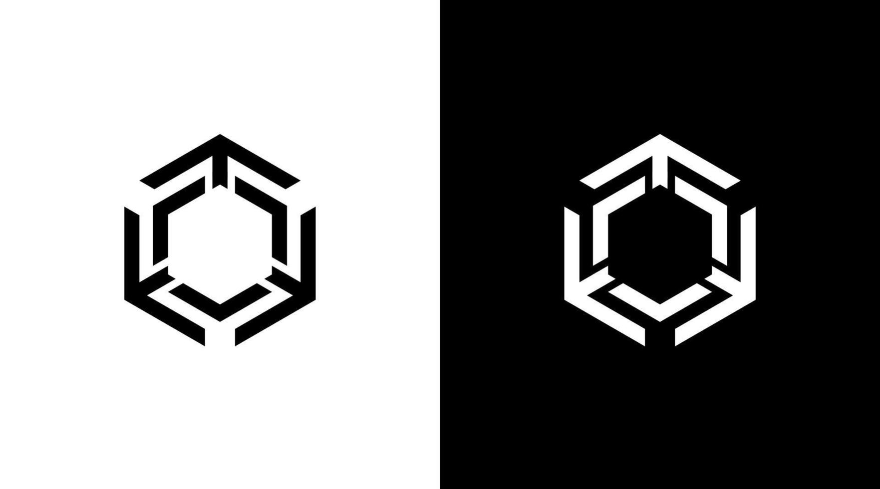 logo zeshoek meetkundig icoon illustratie stijl ontwerpen Sjablonen vector